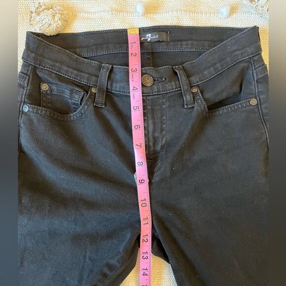 7 for all mankind black mid-rise skinny ankle jeans Size 26 - Picture 6 of 11
